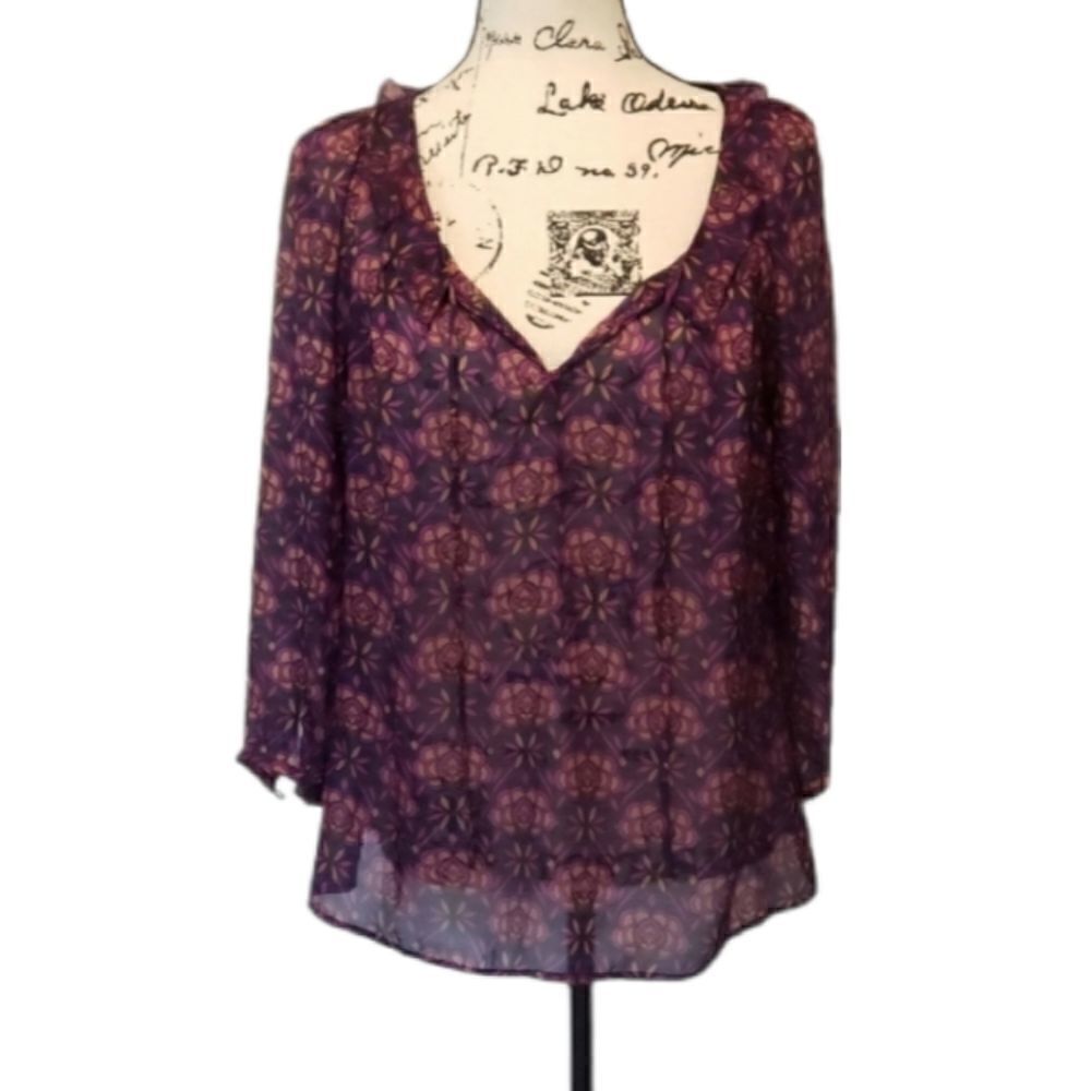 Loft sheer peasant type blouse